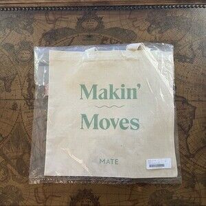 NWT Mate Makin Moves Natural Beige Organic Cotton Canvas Tote Ocean Carryall